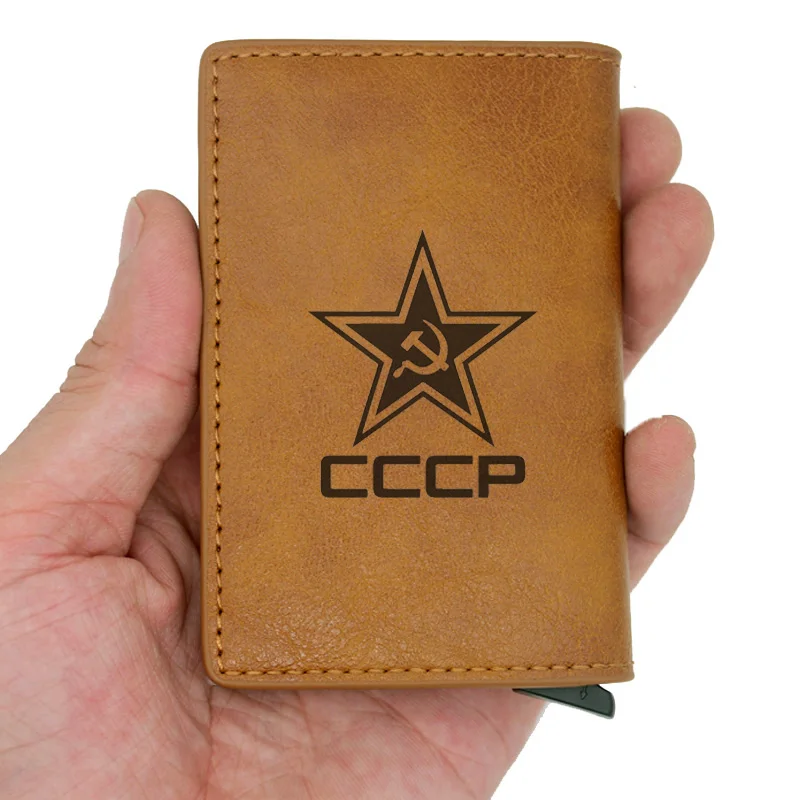 Ретро Красный Советского Союза косой молоток CCCP Rfid Бумажник держатель для карт