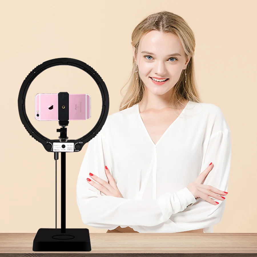 MAMEN светодиодный кольцевой светильник с регулируемой яркостью для селфи 8 дюймов