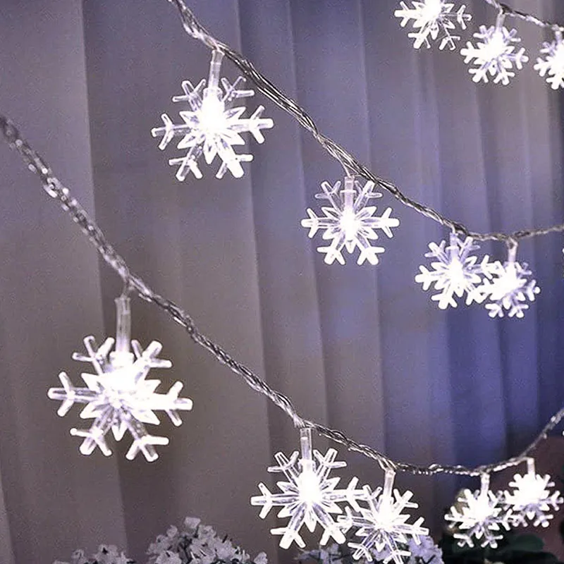 Рождественские огни Снежинка светодиодный гирлянды праздничный декор для сад