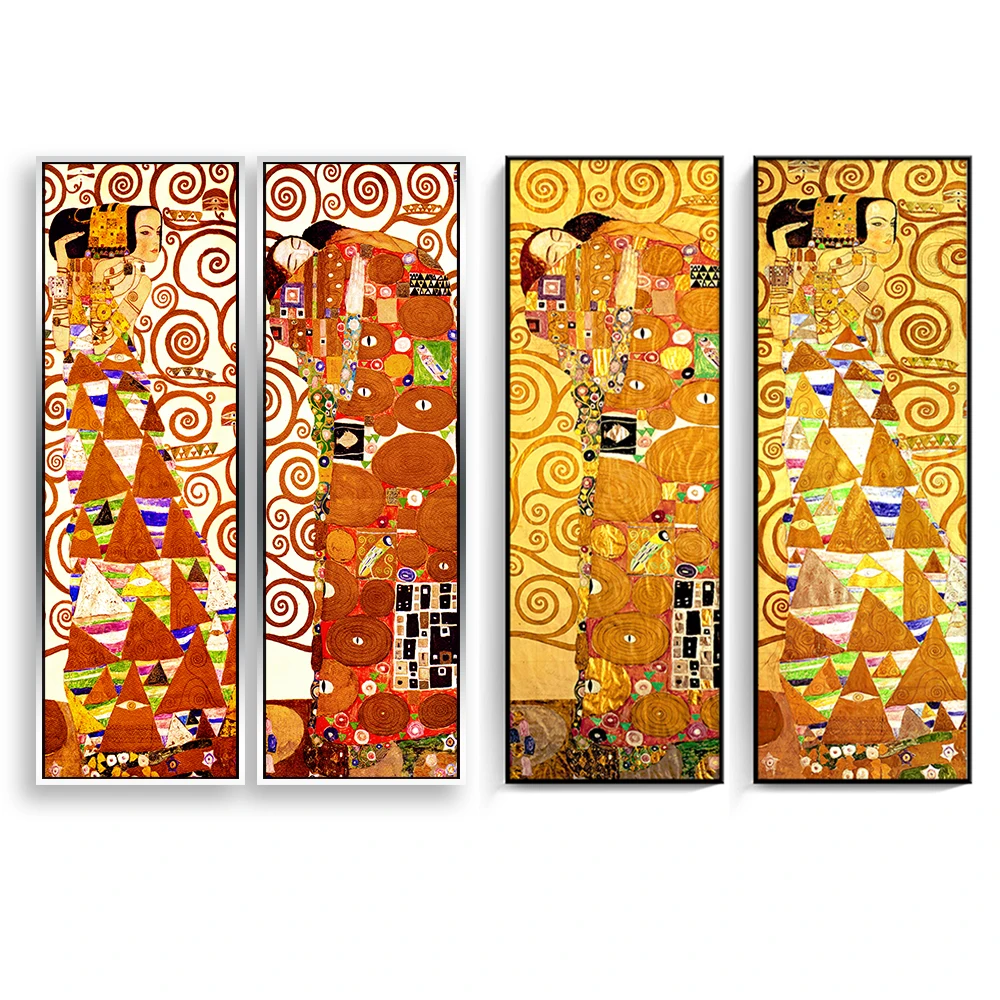 Классический художник Gustav Klimt объятие поцелуй абстрактная коллекция холст