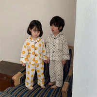 girl boys pajamas suits kids baby 2021 dots winter autumn thicken nightclothes sleepwear pajamas sets cotton children clothing