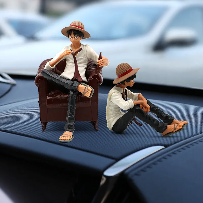 

Cute Action Figure One Piece Monkey D Luffy Sabo Ace Luffy Gear One Piece Figurine With Sofa 13cm For Car Home Decoration Toys