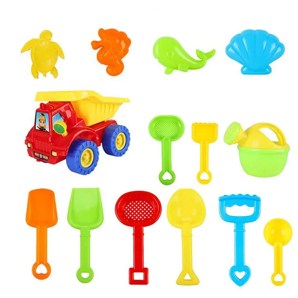 

14PCS Kid Beach Toy Set Beach Tools Set Sand Playing Toys Kids Beach Seaside Tools Shovel Tool