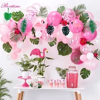 1set flamingo party paper umbrella drink picks pineapple cake toppers for birthday decorations summer hawaiian party supplies