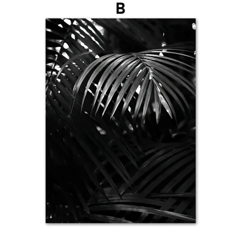 Черно-белая мода девушка растения стены Искусство Холст Живопись монстера лист пальмы плакаты с деревом и печатные модульные картины гостиная