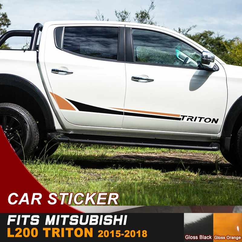 Подходит для mitsubishi l200 triton 2015 2016 2017 2018 автомобильные наклейки акула Боковая дверь