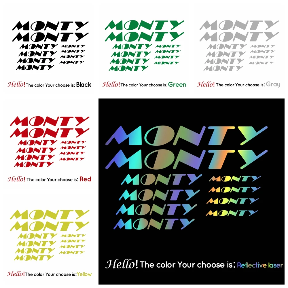 

Compatible monty Vinyl Stickers Sheet Bike Frame Cycling Bicycle Mtb Road
