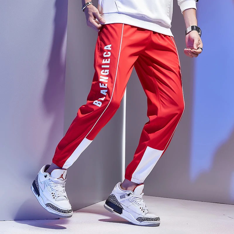 Мужские спортивные брюки в стиле хип хоп с эластичной талией|Повседневные брюки|