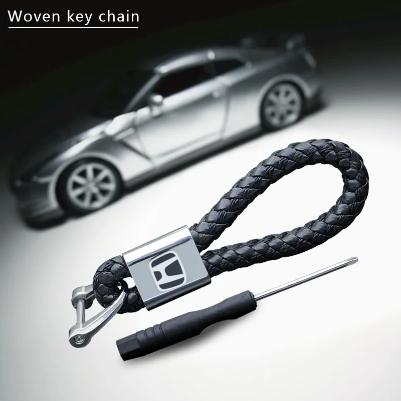 Металлическая Роскошная плетеная веревка кольцо для автомобильного ключа