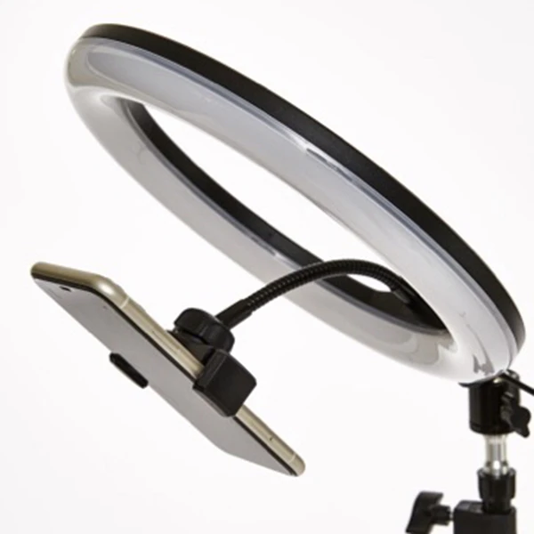 

Tripod Ring Light LED 16CM Dimmable Ring Lamp Photographic with Adjustable Tripod for Youtube Makeup Video Selfie