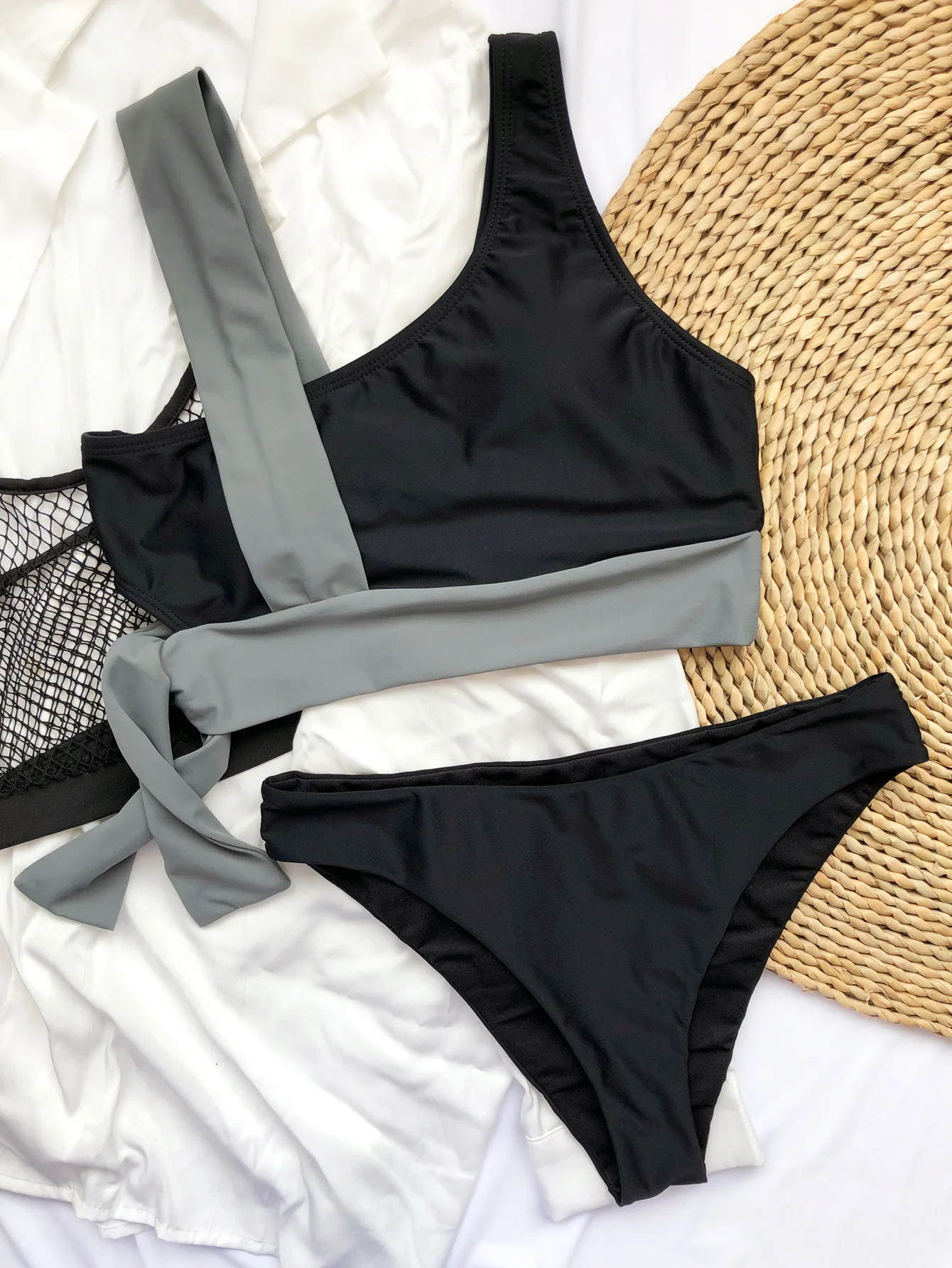 

2021 Sexy Bikini Micro Bathing Suit Women Plain Splicing Swimsuit Bikini Push Up