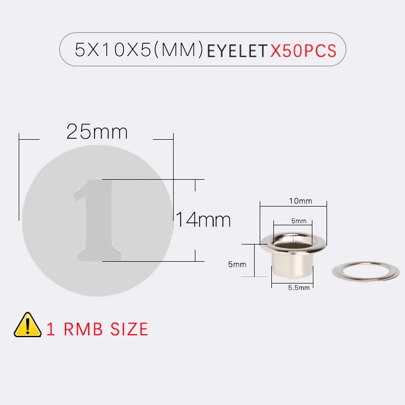 Модные металлические люверсы 50 шт./лот 5 мм для кожаного ремесла DIY обувь