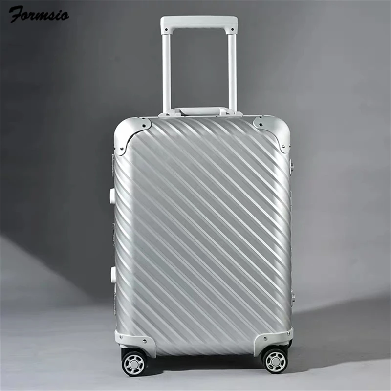 SILVER Carrylove 2" 26" 2" дюймов Алюминиевый Чемодан вертушка металлическая сумка на колесиках - Цвет: SILVER