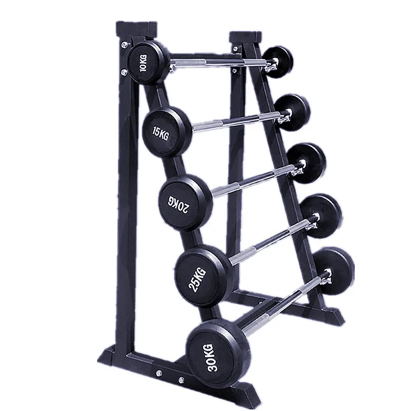 

Gym fixed barbell straight bar curved bar rubberized barbell aerobics carrying bell set integrated fixed weight lifting barbell