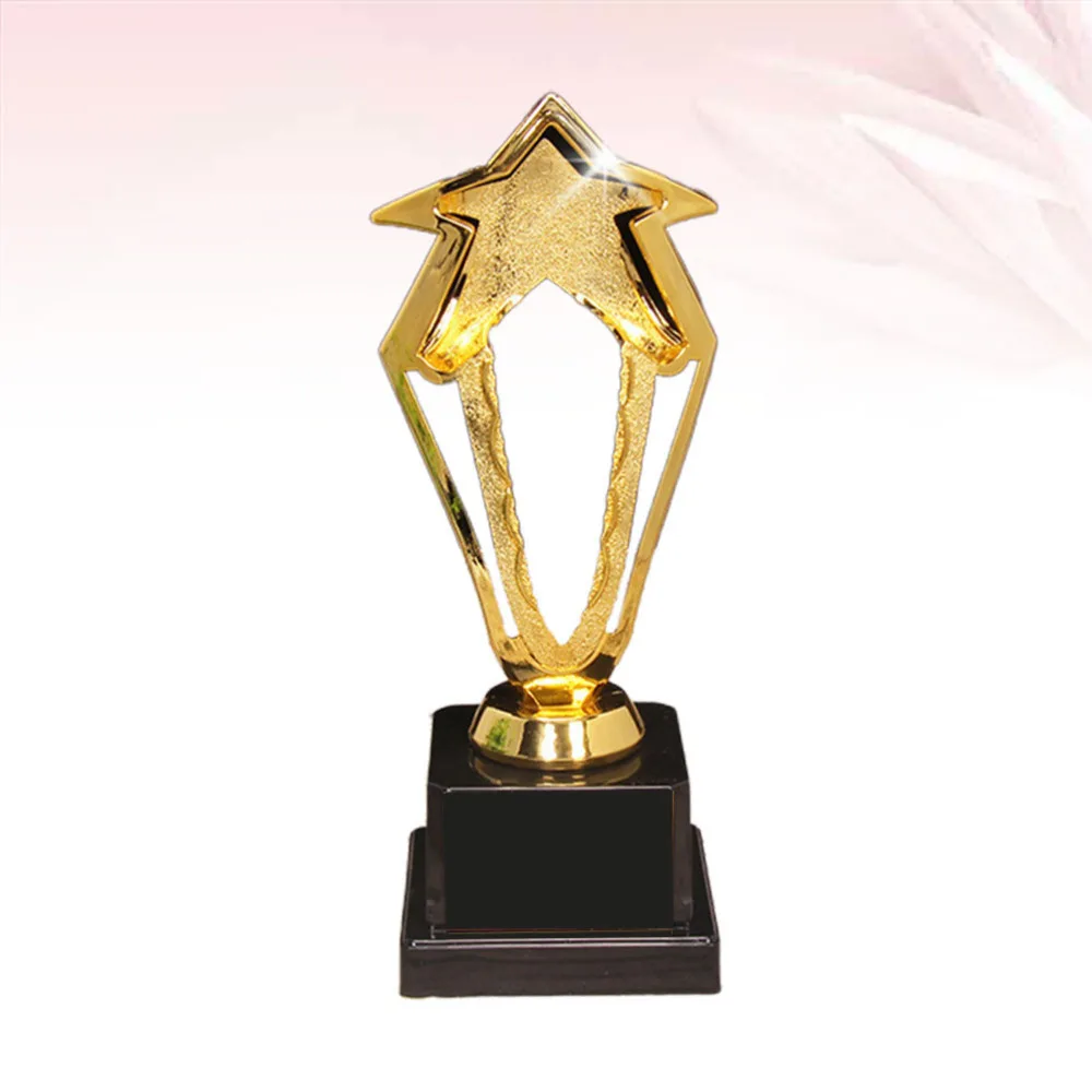 

Golden 27.5cm Hollow out Star Design Award Trophy Reward Prizes Decor Competition Gift Awards Trophy with Base for Cerem