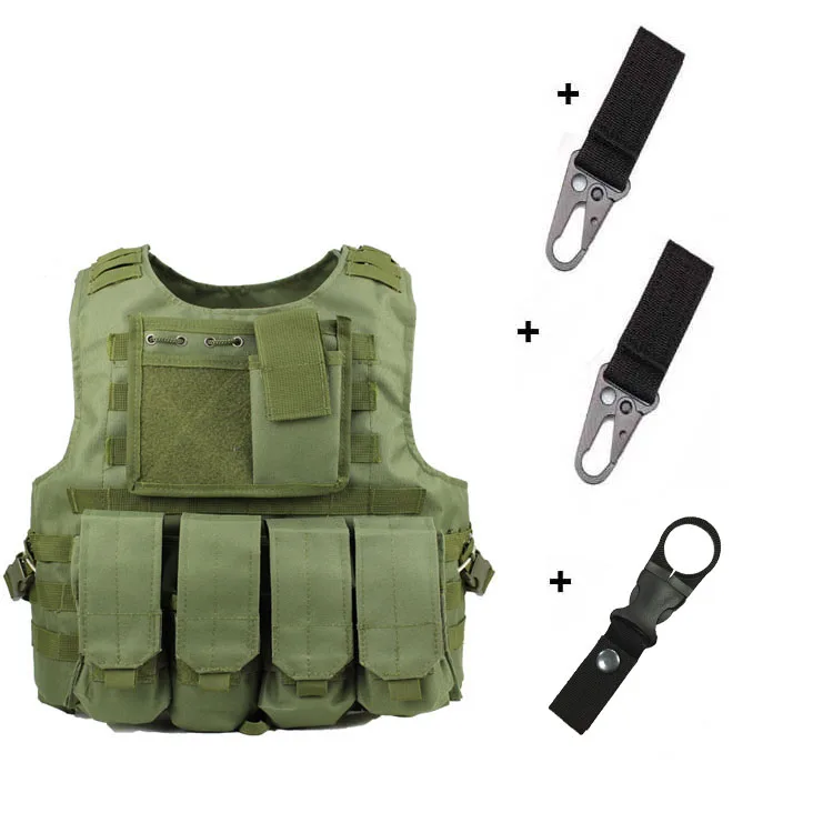 green and hook Разгрузочный Страйкбол Тактический Жилет Molle Жилет защитные пластины colete USMC солдат боевой жилет армейский Военный камуфляж Перевозчик - Цвет: green and hook