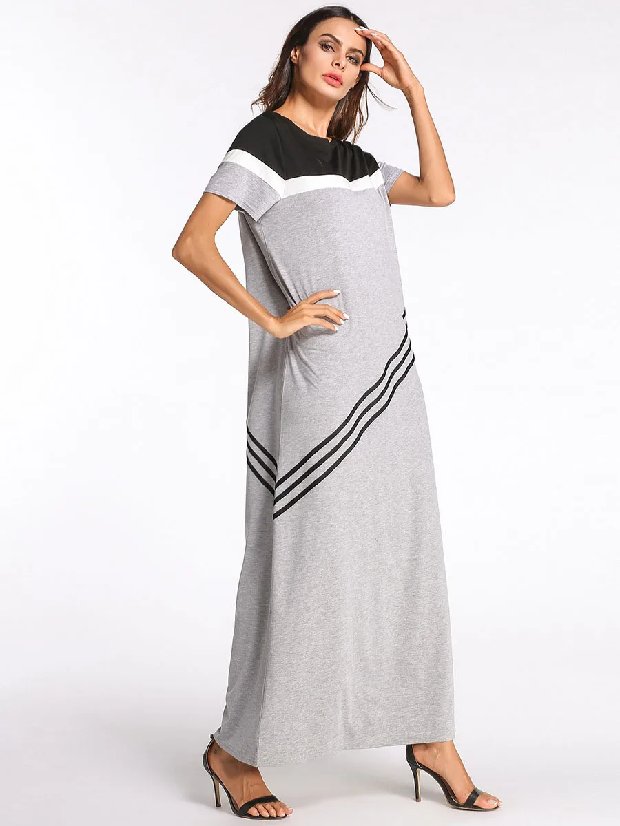 Платье макси с длинным рукавом для мусульманской женщины abaya jalabiya исламское