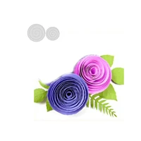 2pcs roll flowers metal cutting dies scrapbooking stencils for album paper diy gift cards decoration embossing dies new 2020