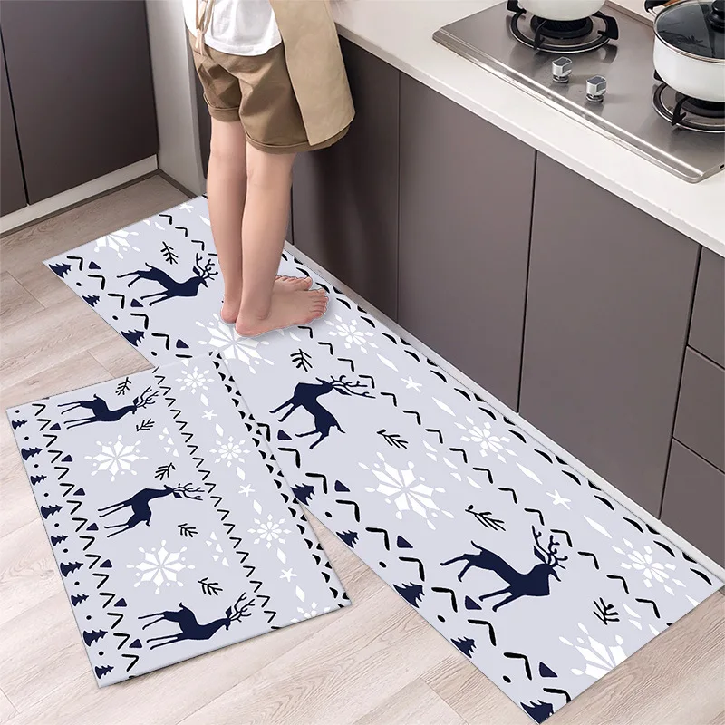 

Fashionable Simple Nordic StyleWaterproof Kitchen Floor Mat Household Carpet Long Strip Door Mat Modern Home Decor
