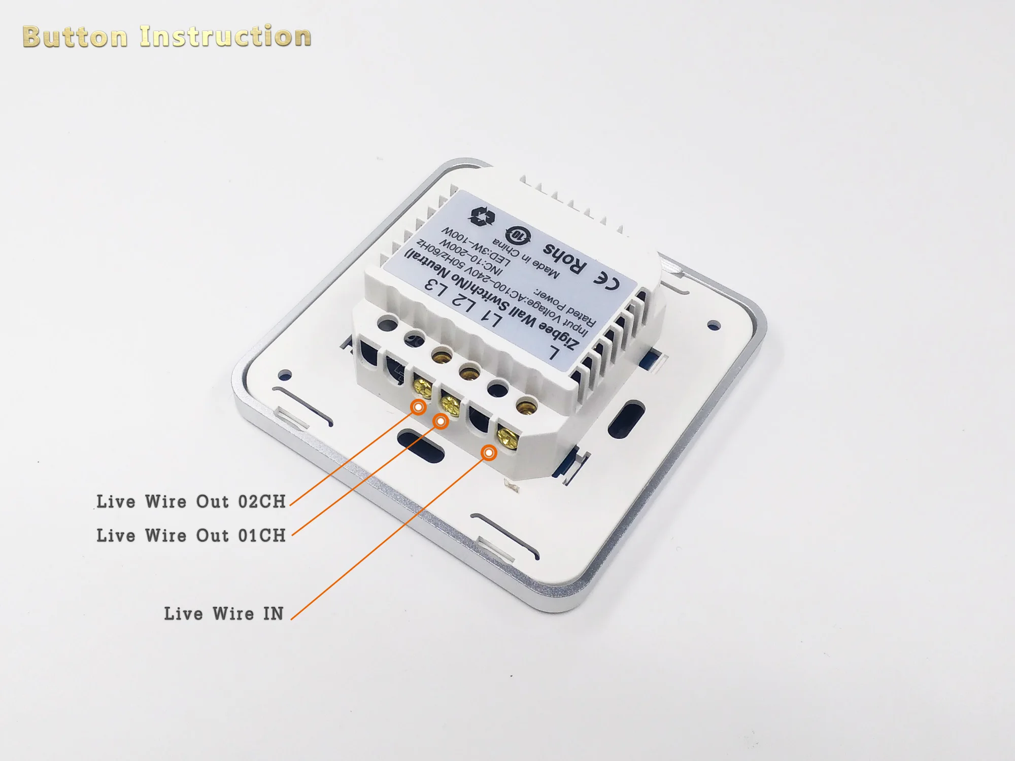 Smart9 ZigBee Wall Switch No Neutral Working with TuYa ZigBee Hub, Touch Button With Smart Life App Control, Powered by TuYa