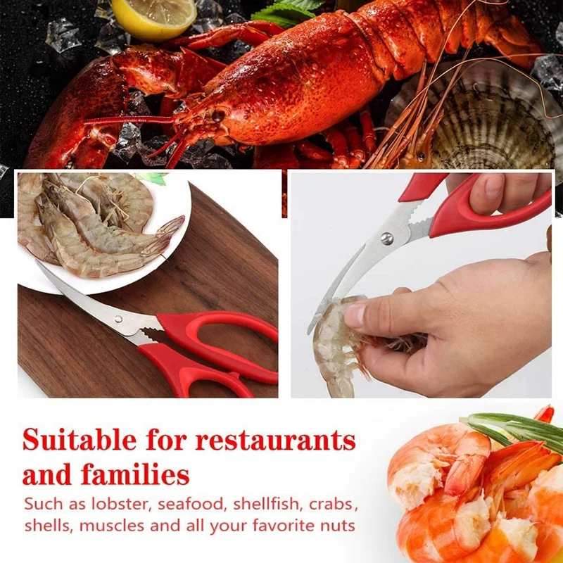 

21 PCS Seafood Tools Set - 6 Crab Crackers, 6 Lobster Shell Forks, 6 Crab Leg Forks 2 Seafood Scissors