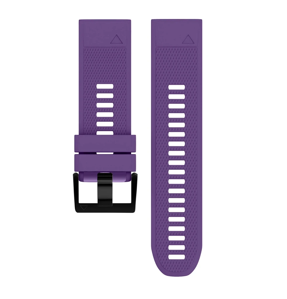 Фиолетовый 26 мм ремешок для Garmin Fenix 5X/Fenix 3/Fenix 3 HR ремешок для часов спортивные умные часы чистый цвет легко снимаемый силиконовый ремешок для часов - Цвет: Фиолетовый
