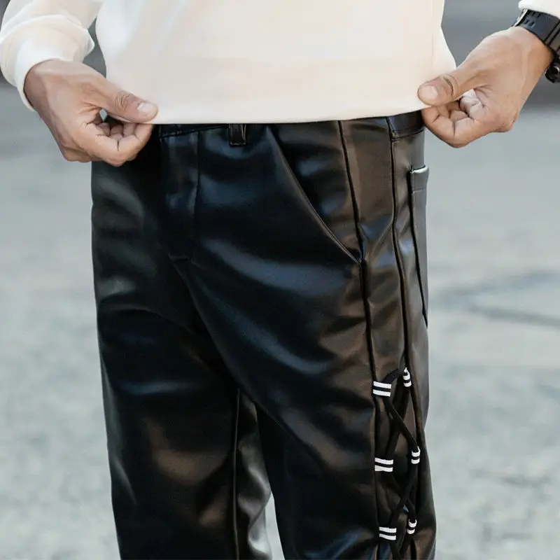 Новое поступление мужские корейские готические костюмы Idopy в стиле панк штаны из