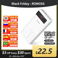 Romoss 30000mAh Пауэр банк PD Quick Charge