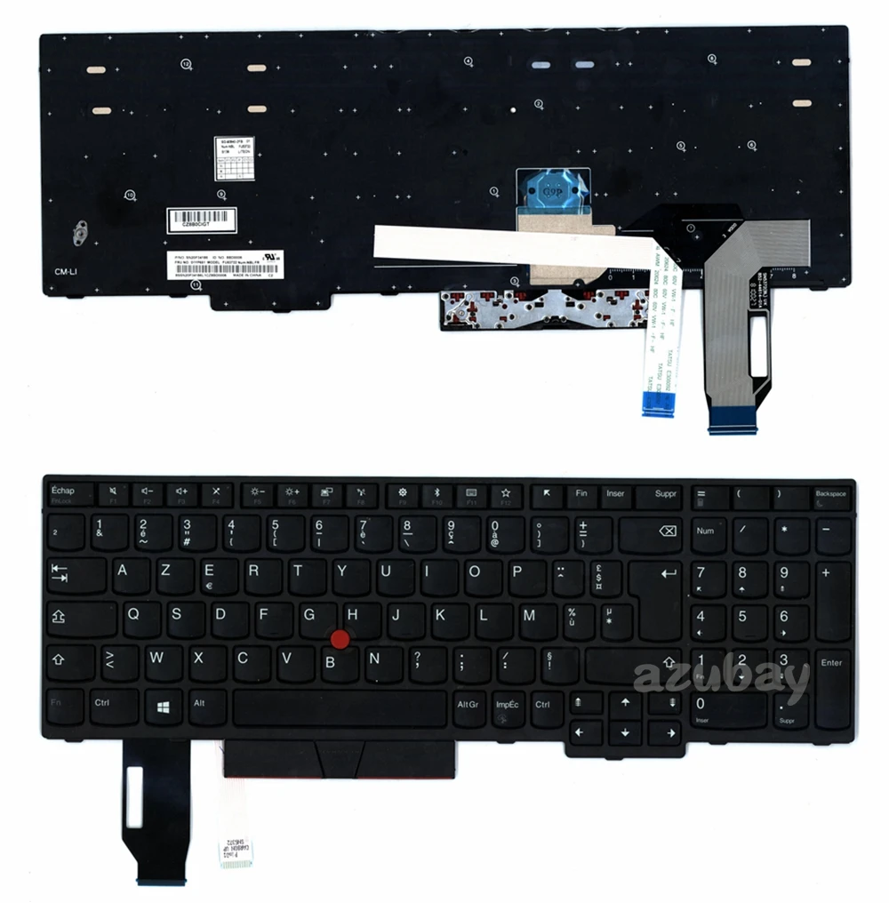 Французская клавиатура AZERTY для Lenovo ThinkPad L580 E580 E585 T590 L590 E590 E595 P52 P53 P53S P72 P73 01YP571 01YP731