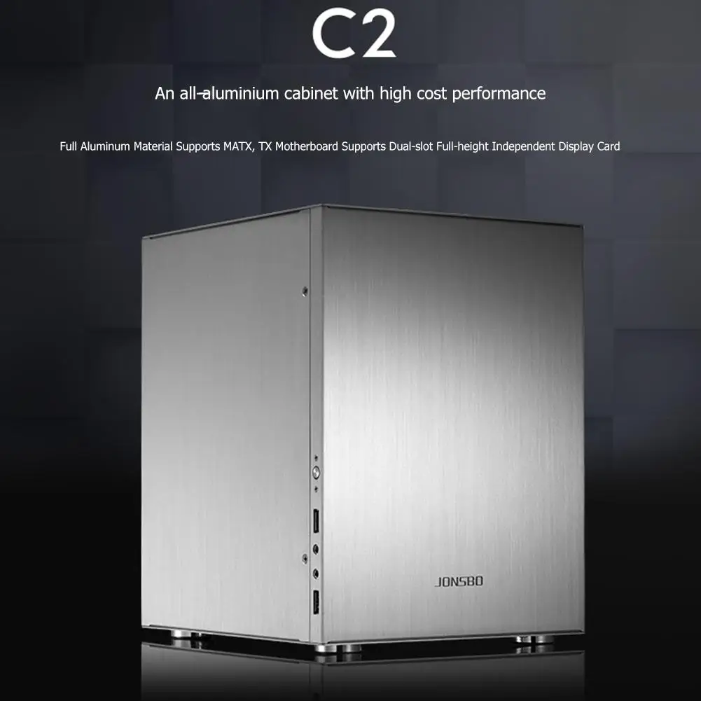 Jonsbo C2 серебристый алюминиевый мини-компьютер ITX MATX чехол USB3.0 игровой маленький