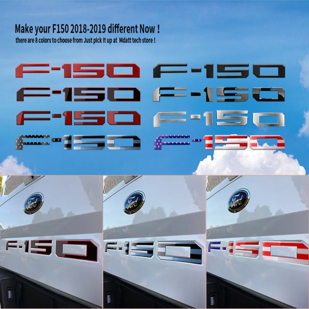 

2019 Best selling MDATT Insert Letters for Ford F150 2018-2019 - 3M Adhesive & 3D Raised Tailgate Decal Letters