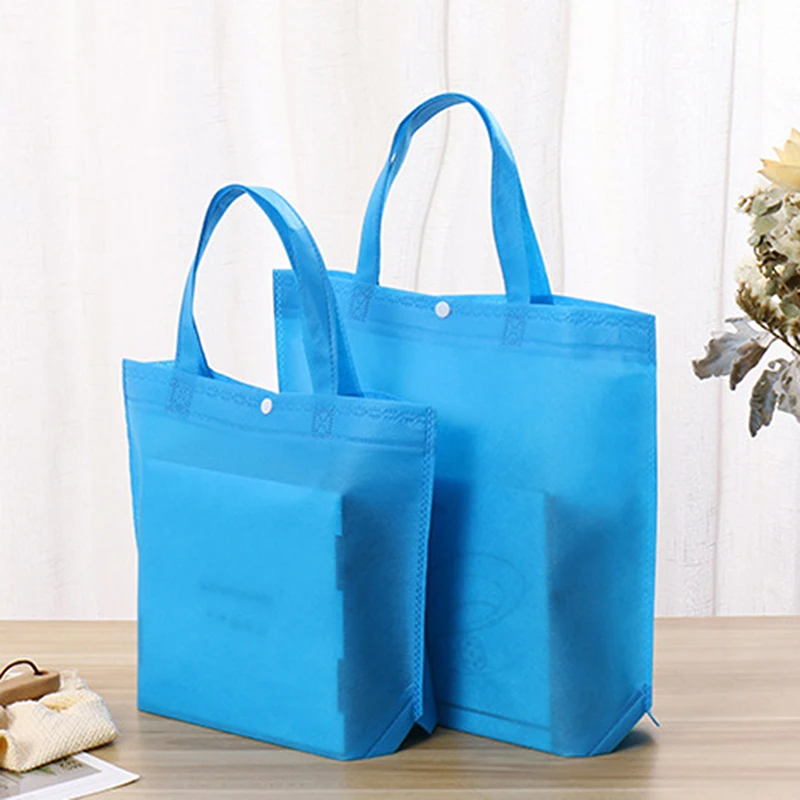 

Solid Color Large Shopping Shoulder Top Tote Plain Heat-Bonded Non-Woven Fabric Shopper Bag Simple Fashion Large Capacity Bags