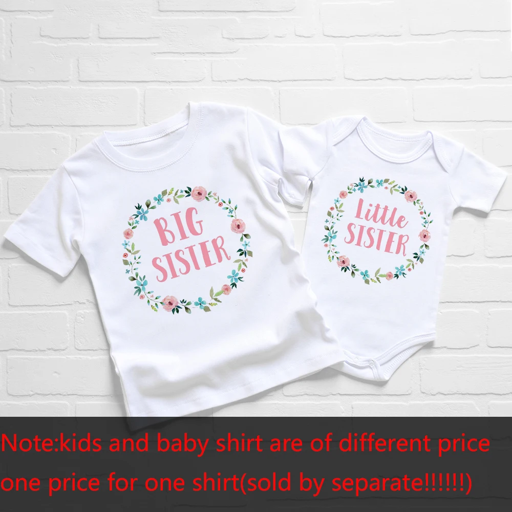 Camisetas de las hermanas grandes/peque&ntilde;as, pelele para beb&eacute;, camisetas para ni&ntilde;os, mono a juego de aspecto familiar y camisetas para ni&ntilde;as, ropa Bff, 1 ud.-3