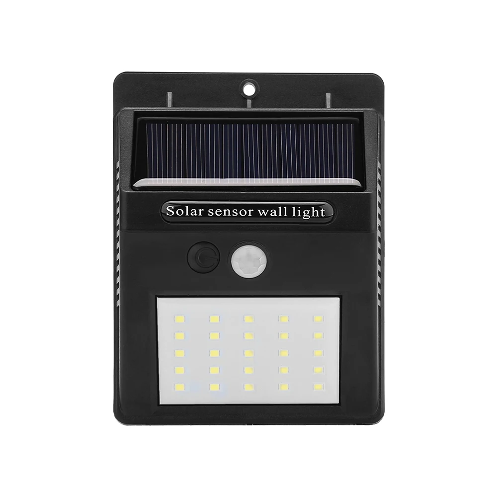 25 светодиодный светильник на солнечной батарее с датчиком движения настенный