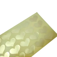 120pcslot gold heart paper self adhesive decorative sealing sticker diy scrapbook sticky package gifts label