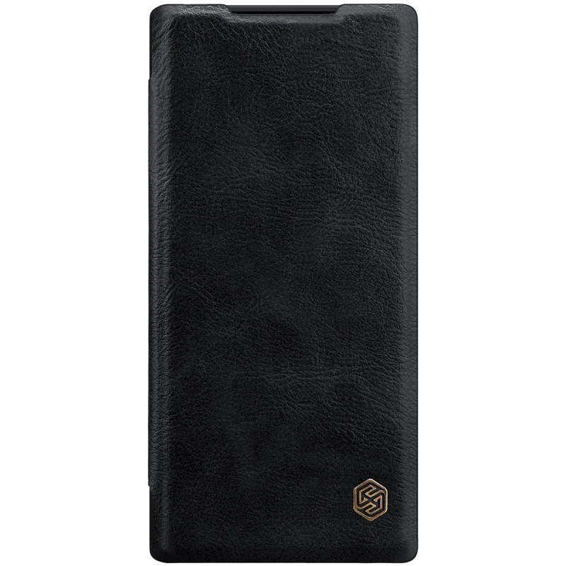 Nillkin Qin Роскошный ультра тонкая Книга Флип кожаный чехол для samsung Galaxy Note 9 10 S9 S10 Plus S10E Note10 Plus слот для карт - Цвет: Черный