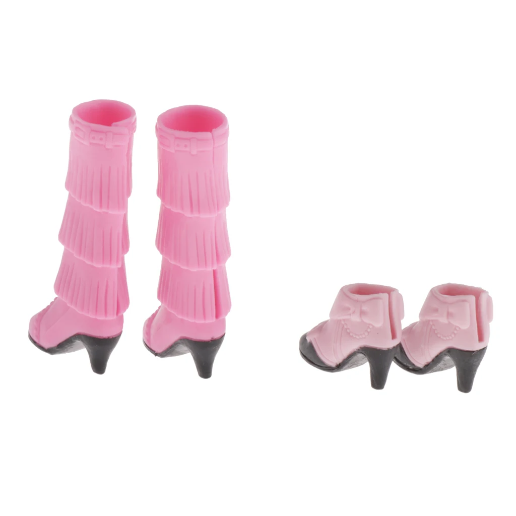 

2Pair Pink Fashion Doll Boots Handmade For 1:6 Blythe Dolls Girls Toys