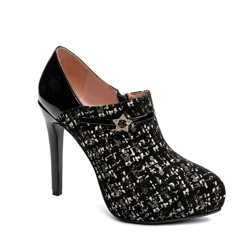 

Высококачественные женские ботильоны на тонком высоком каблуке; Женская водонепроницаемая обувь на платформе; Большие размеры 40-43; Простые...