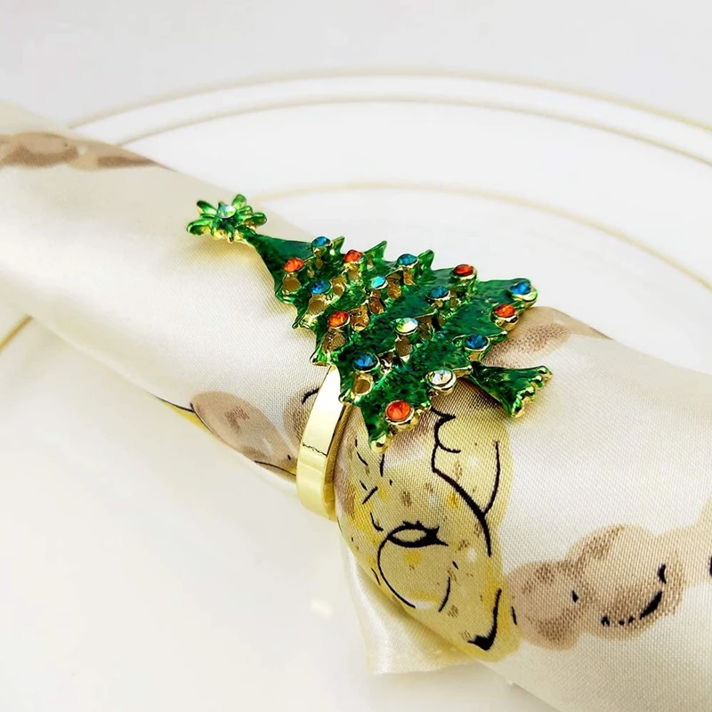 6 упаковок кольца для салфеток с рождественской елкой держатель свадьбы