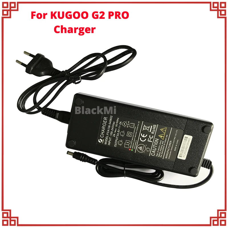 Original Charger Spare 54.6V 2A EU Plug Adapter For KUGOO G2 PRO Electric Scooter Battery Charger Parts Accessories Replacement