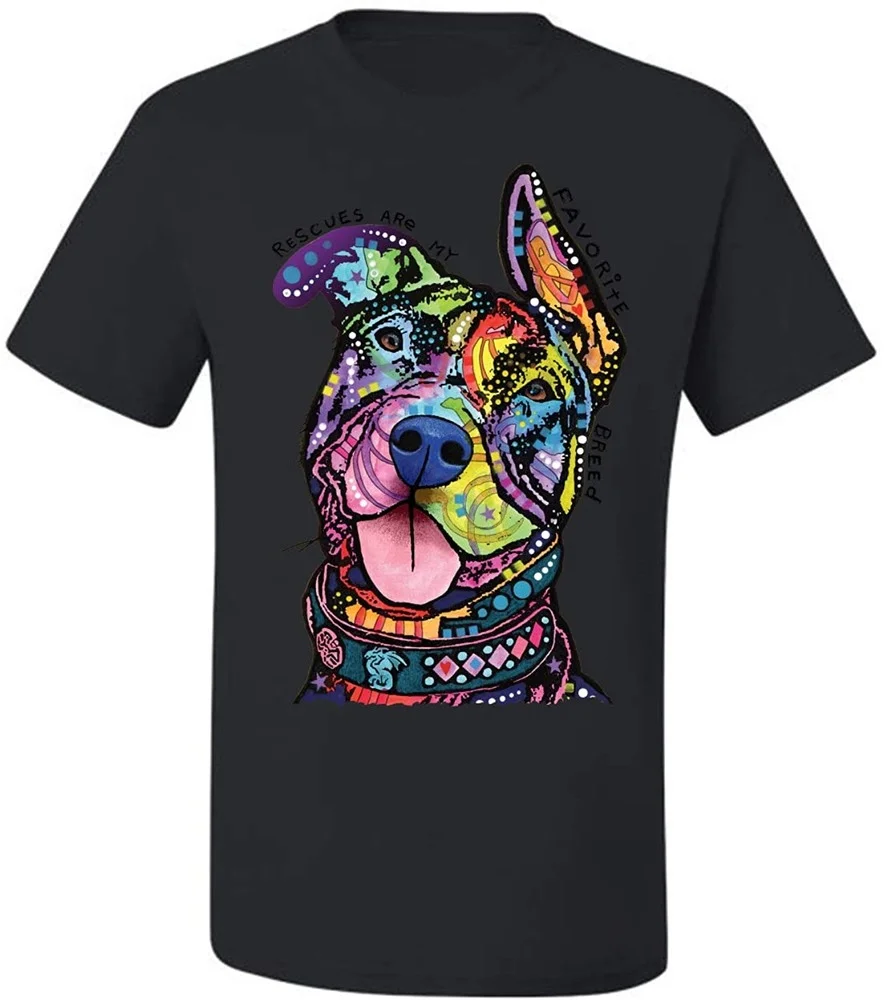 

Tops Cartoon Karate Graphic Tees Dean Russo Officially Licensed Colorful My Favorite Breed Animal Lover Men's Graphic T-Shirt