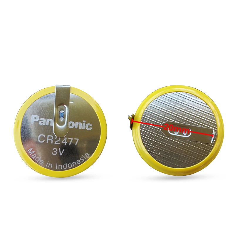 

12pcs/lot Panasonic CR2477 3V Lithium Battery Rice Cooker Button Coin Batteries Cell with 2 Soldering Pins CR 2477