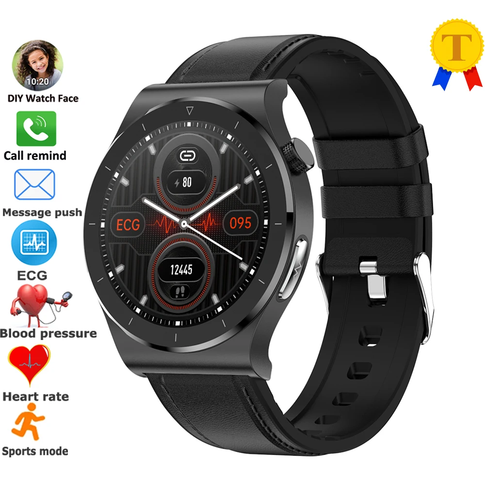 

2021 ECG PPG Smart Watch Men New Fashion Body Temperature Sport Fitness Tracker Waterproof Smartwatch For Apple Xiaomi VIVO OPPO