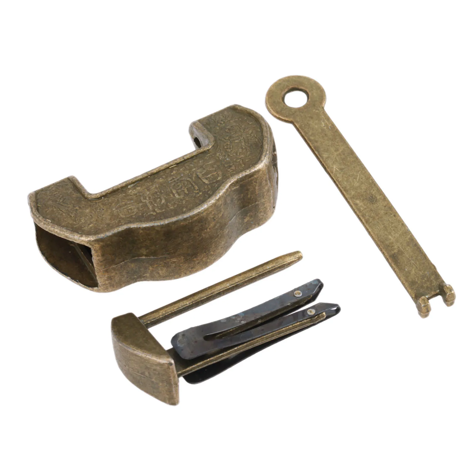 Античный китайский старый замок для деревянного ящика Ювелирные изделия