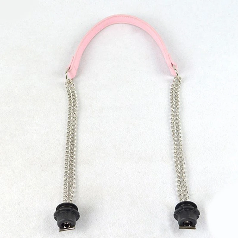 1 пара длинных кожаных ПУ цепных ручек серебряных металлических суперволоконных