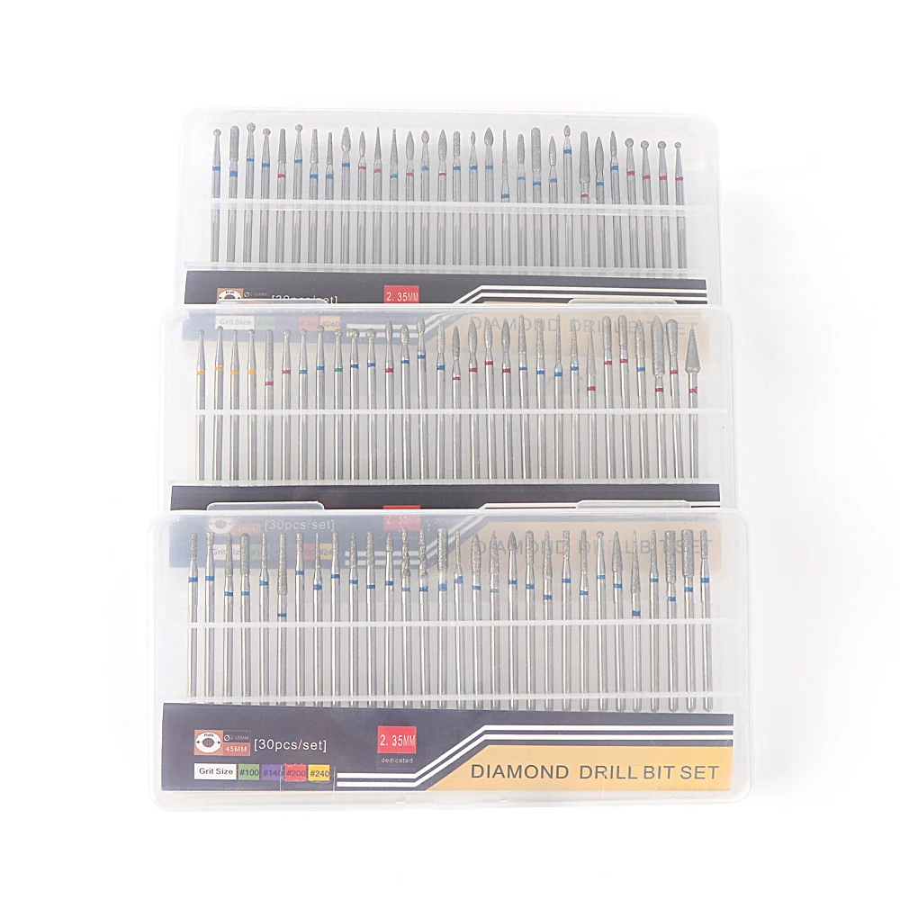 

30pcs/set Diamond Nail Drill Bits Set Machine Milling Cutter for Manicure Ceramic Accessories Burr Cuticle Clean Nail Art Tools