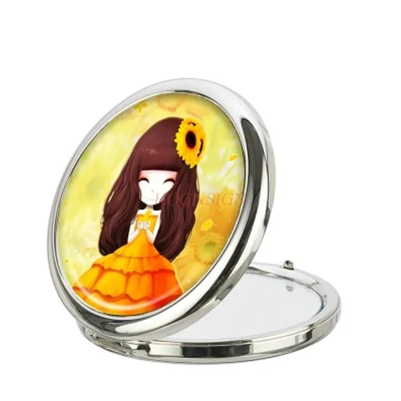 Маленькое зеркало портативное с рисунком маленькое Складное двухстороннее мини