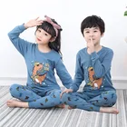 Пижама хлопковая для мальчиков и девочек, футболка + штаны, 2 шт.