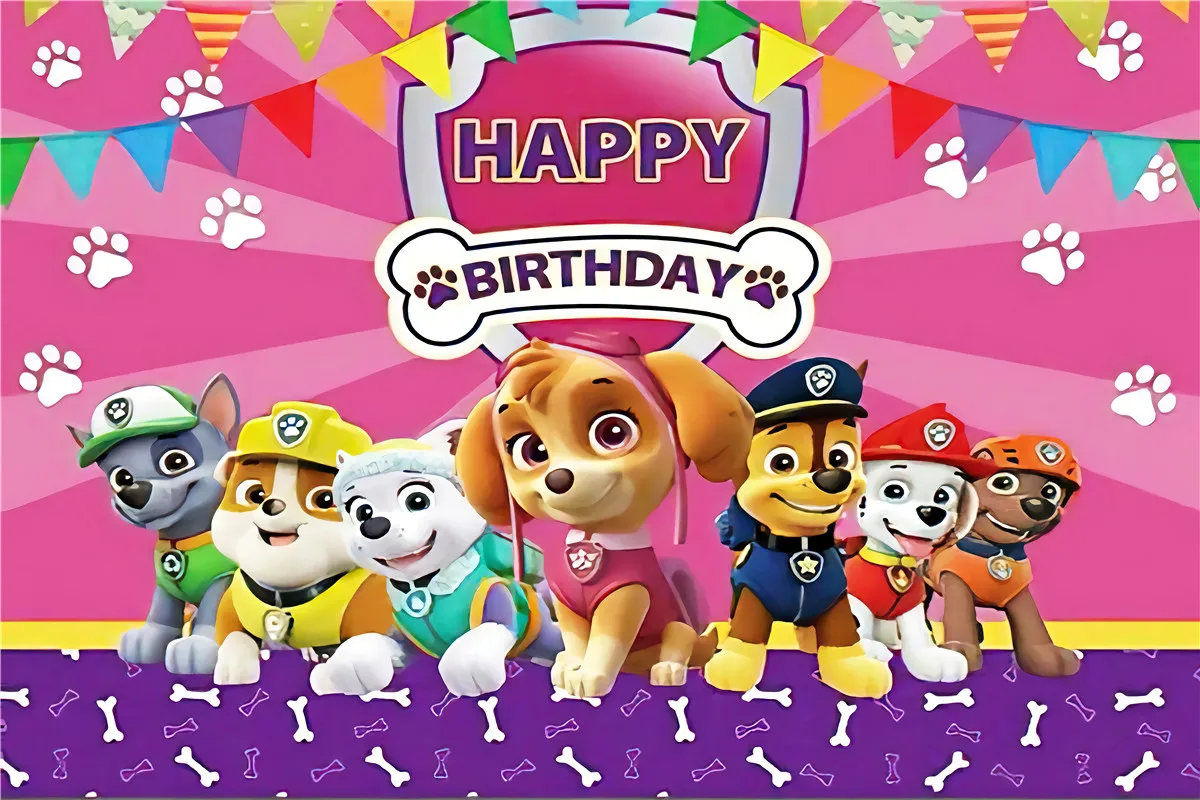 

PAW Patrol background cloth Decoration children Birthday Party Holiday Decorating Supplies Photography Backdrops Customizabl