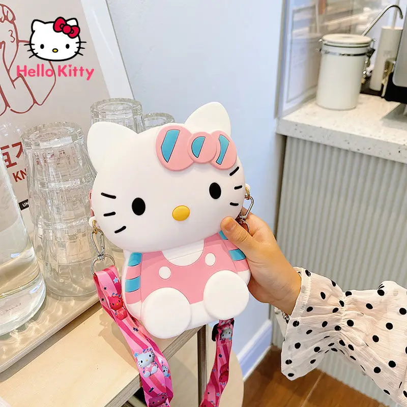 

Сумка Hello Kitty для маленькой девочки Милая мультяшная креативная мягкая сумка корейская модная трендовая универсальная сумка-мессенджер чер...